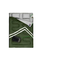 SereneLife Double Sleeping Bag with Two Pillows – Lightweight & Waterproof Sleeping Bag for Adults or Teens, Includes Carrying Bag