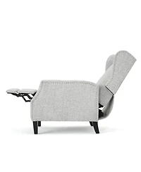 Streamdale Luxurious Wingback Recliner Soft Fabric with Birch Legs