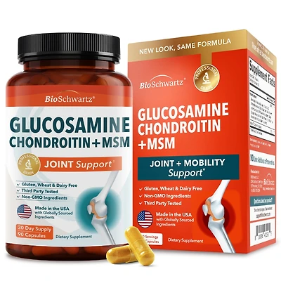 Glucosamine Chondroitin Msm 2110mg - Joint Support Supplement with Turmeric Curcumin - Gluten-Free Non-gmo Supplement - Made in Usa