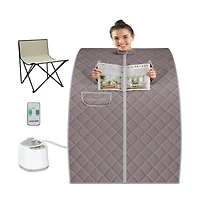 SereneLife Compact & Portable Steam Sauna - One-Person Detox & Relaxation Tent (Gray