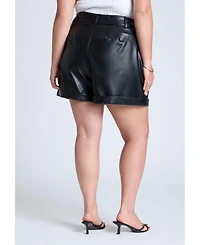 Eloquii Women's Faux Leather Short
