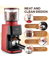 Conical Espresso Burr Touchscreen Coffee Grinder Includes Metal Scooper & 2 Cleaning Brushes