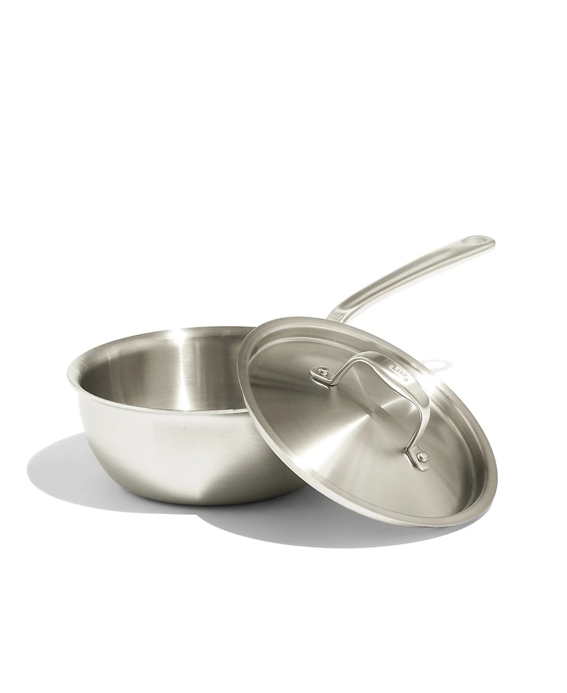 Made In Stainless Steel Clad 2-Quart Saucier with Lid