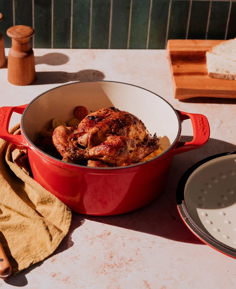 Made Enameled Cast Iron 5.5-Quarts Round Dutch Oven with Lid