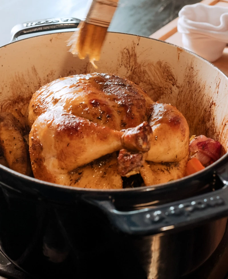 Made Enameled Cast Iron 7.5-Quarts Oval Dutch Oven with Lid