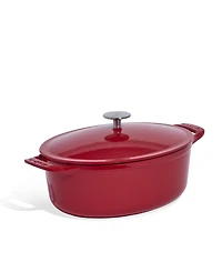 Made Enameled Cast Iron 7.5-Quarts Oval Dutch Oven with Lid