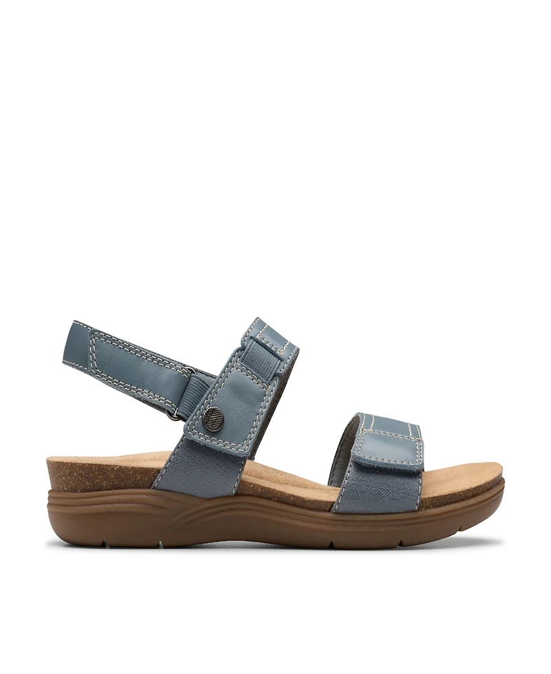 Clarks Collection Women's April Clover Riptape Flat Sandals