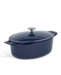 Made Enameled Cast Iron 7.5-Quarts Oval Dutch Oven with Lid