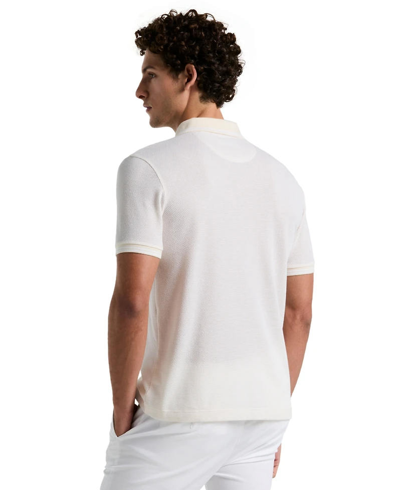 Original Penguin Men's Quarter-Zip Jacquard Polo Shirt