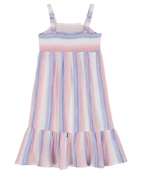 Calvin Klein Toddler and Little Girls Striped Smocked Gauze Sundress