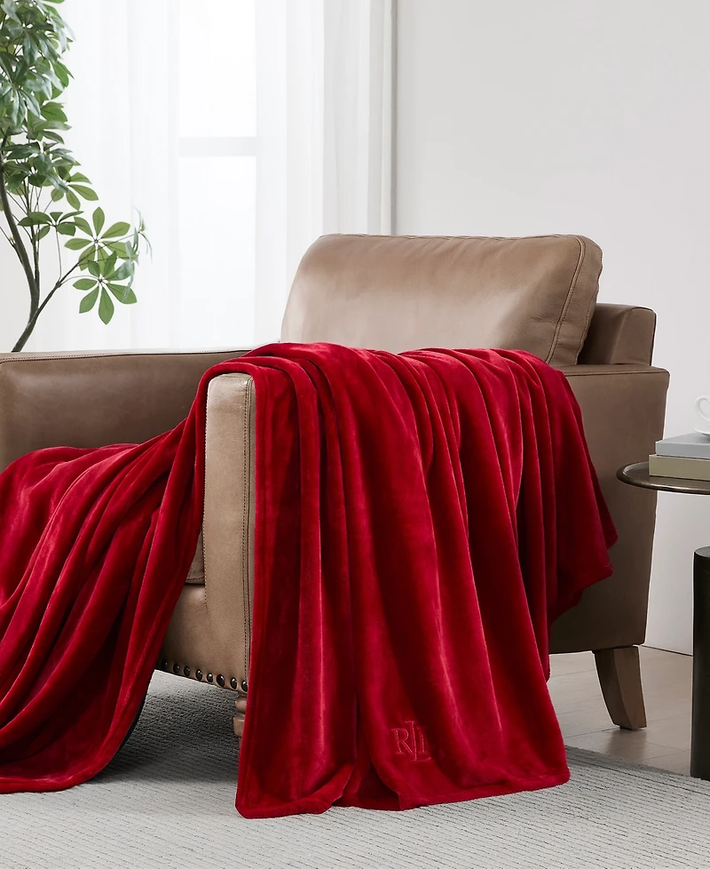 Lauren Ralph Micromink Plush Blanket