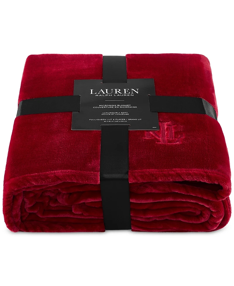 Lauren Ralph Micromink Plush Blanket
