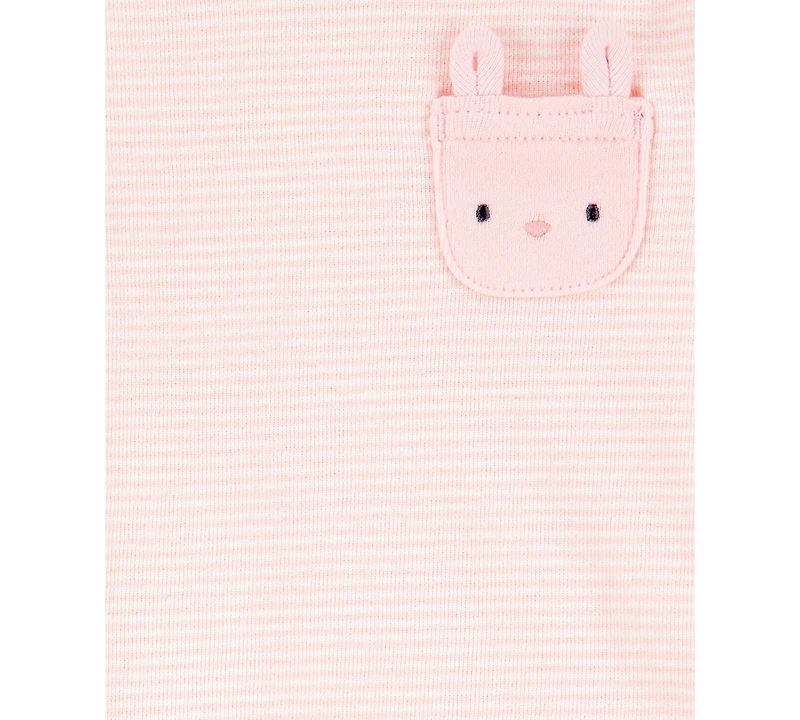 Carter's Baby Girls Cotton Bunny Top, Hat, Pants & Socks, 4 Piece Set