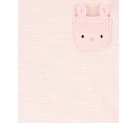 Carter's Baby Girls Cotton Bunny Top, Hat, Pants & Socks, 4 Piece Set