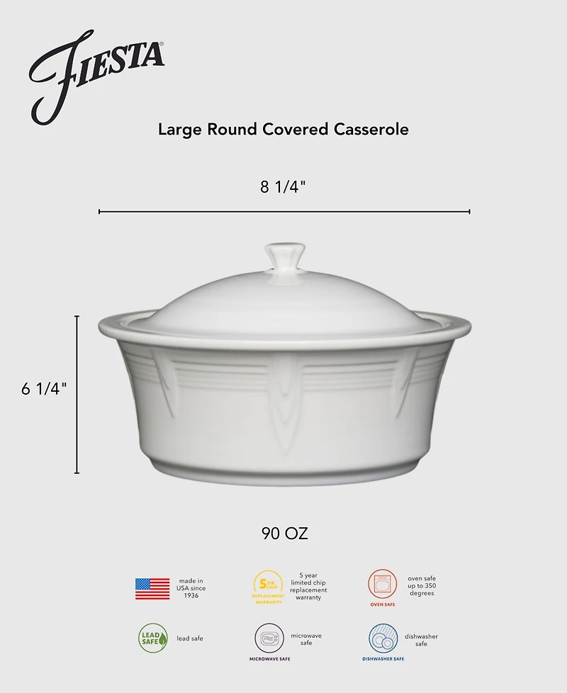 Fiesta 90 oz. Large Covered Casserole