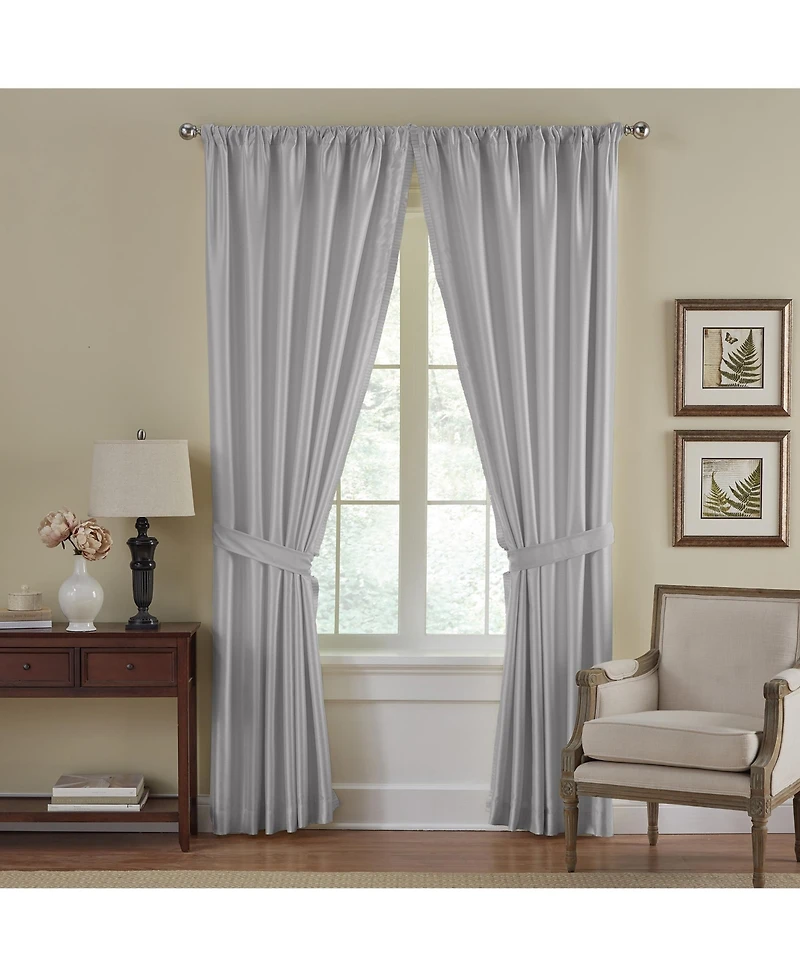 Elrene Home Fashions Versailles Faux Silk Blackout Window Curtain