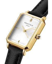 Rosefield Octagon Xs Women's Black Leather Watch 24mm