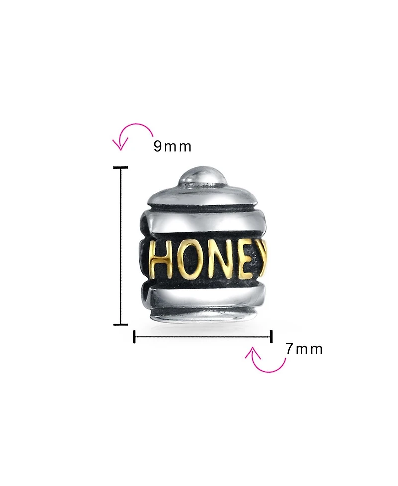 Bling Jewelry Sweet Honey Jar Charm Bead 14K Gold Plated Sterling Silver European Bracelet