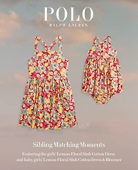 Polo Ralph Lauren Big Girls Lemon-Floral Slub Dress