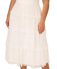 Adrianna Plus Crepe & Lace Midi Dress