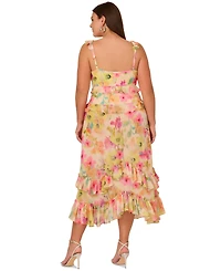 Adrianna Plus Ruffle-Trim Sleeveless Dress