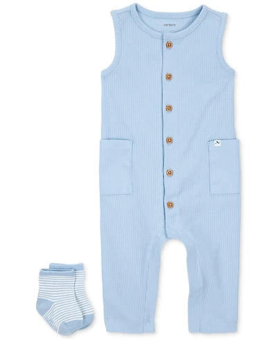 Carter's Baby Boys Jumpsuit & Socks, 2 Piece Set