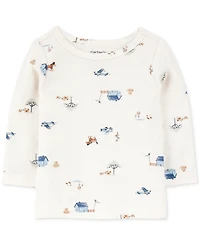 Carter's Baby Boys 2-Pc. Long-Sleeve T-Shirt & Thermal Overalls Set