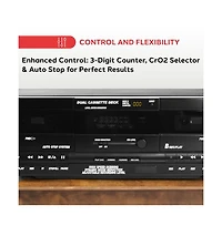 Pyle Dual Cassette Deck - High-Speed Dubbing & Mixtape Recorder - PT649D