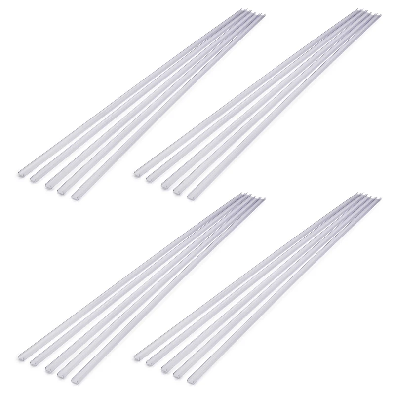 DELight 3.3" Plastic U Channel System 20PCS Del-M011M for 9/16"W Warm White Rope Light Models Del-D50W,Del-D100W,Del-D150W