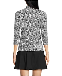 Lands' End Women's 3/4 Sleeve Active Polo Shirt