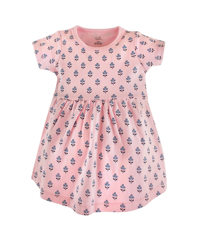Touched by Nature Baby Girls Natural Cotton Dress Duo Short Long Sleeve Styles