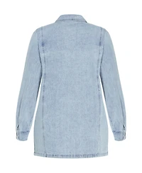 City Chic Plus Liv Denim Shirt