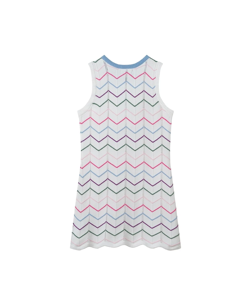 Andy & Evan Big Girls Toddler/Child White Fitted Scallop Dress