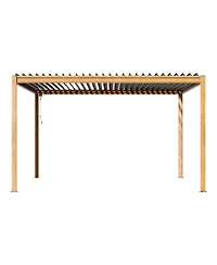Mondawe 10x13FT Outdoor Aluminum Pergola Louvered Pergola