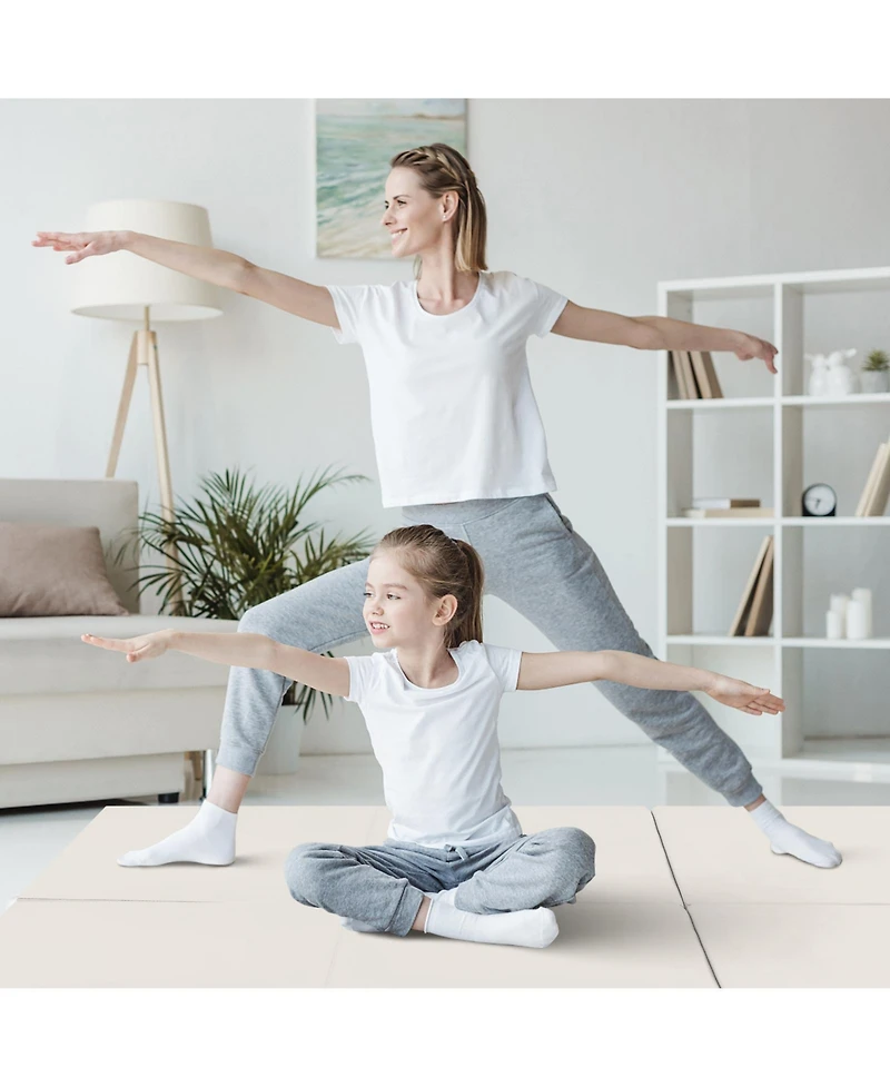 6 x 2 Ft Tri-Fold Gym Mat with Handles and Removable Zippered Cover