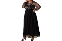 Kiyonna Plus Eternal Embroidered Bodice Evening Gown