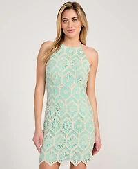 Guess Women's Crochet Sleeveless Halter Minidress