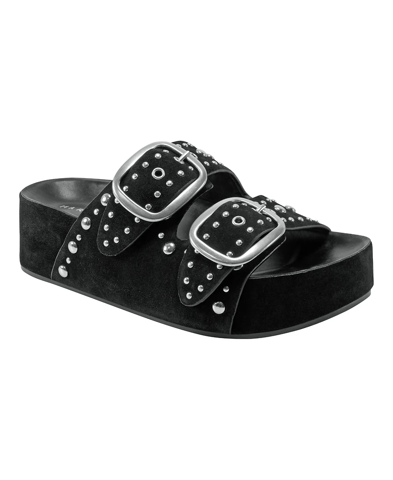 Marc Fisher Ltd Women's Sayge Studded Double Band Flatform Sandals