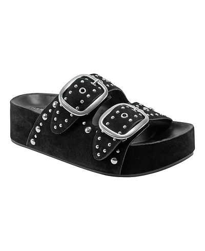 Marc Fisher Ltd Women's Sayge Studded Double Band Flatform Sandals