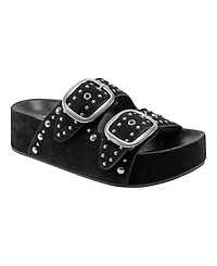 Marc Fisher Ltd Women's Sayge Studded Double Band Flatform Sandals
