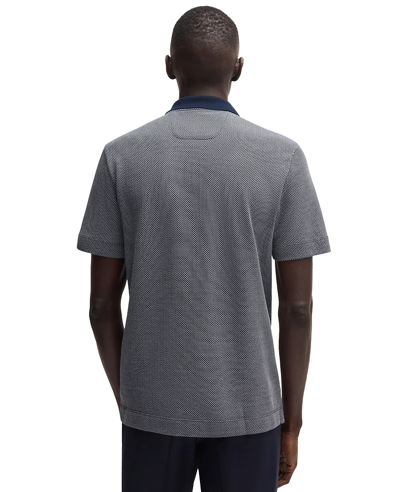 Boss by Hugo Boss Men's Cotton Silk Dot-Pattern Polo Shirt