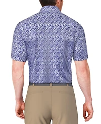 Pga Tour Men's Short Sleeve Botanical Print Golf Polo Shirt