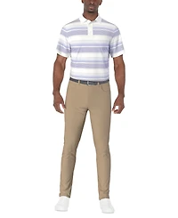 Pga Tour Men's Short Sleeve Striped Golf Polo Shirt