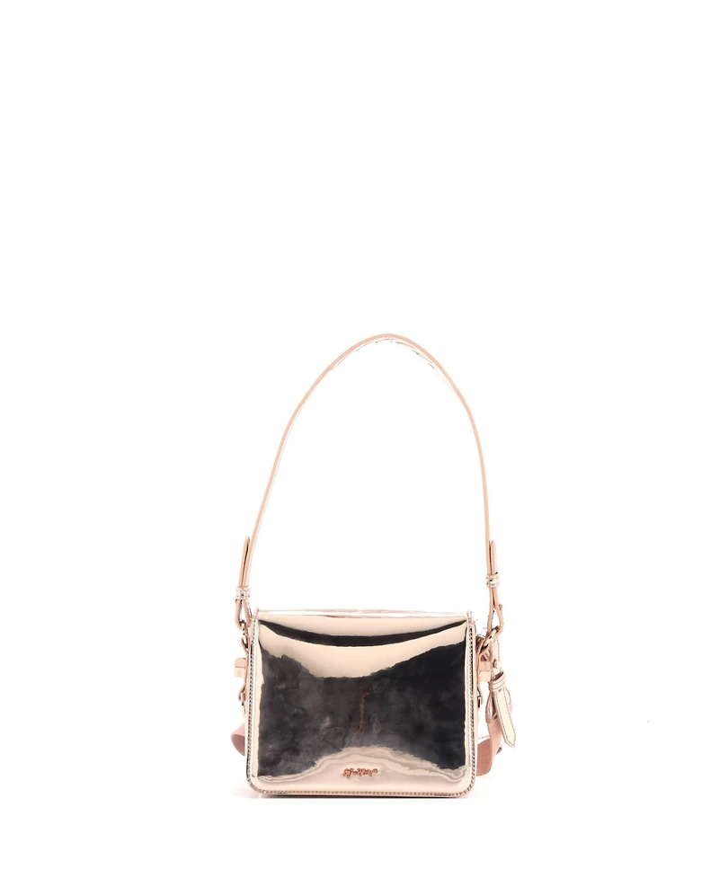 Pre-Owned Off White Mini Binder Clip Flap Bag Mirror Faux Leather