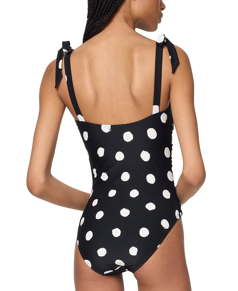 Kate Spade Women's Shirred Tied One-Piece Swimsuit