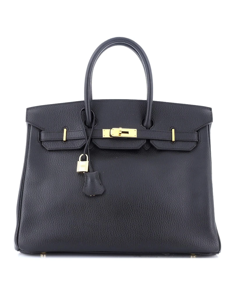 Pre-Owned Hermes Birkin 35 Handbag Ardennes with Gold Hardware