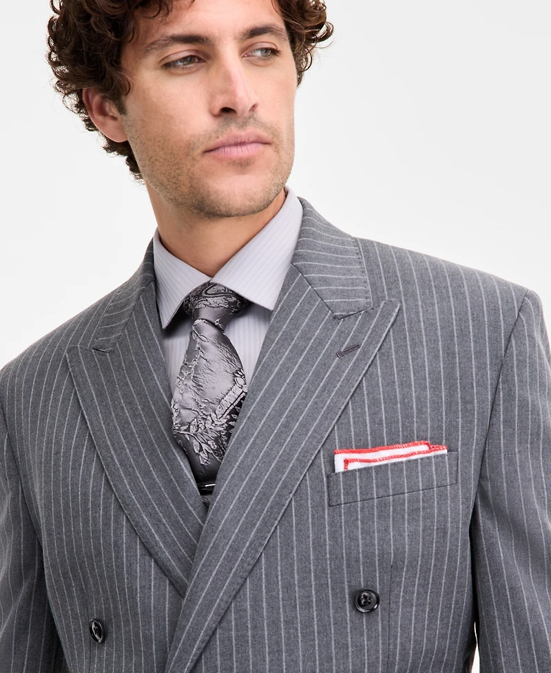 Tayion Collection Men's Classic-Fit Pinstripe Double-Breasted Suit Separate Jacket