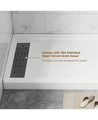 Casainc 60"W X 32"D Smc Single Threshold Shower Base Anti-Slip Shower Pan