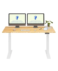 Flexispot E7-commercial W Electric Adjustable Standing Desk, Bamboo Top