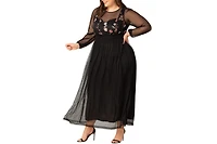 Kiyonna Plus Mystique Mixed Media Evening Gown